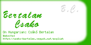 bertalan csako business card