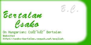 bertalan csako business card